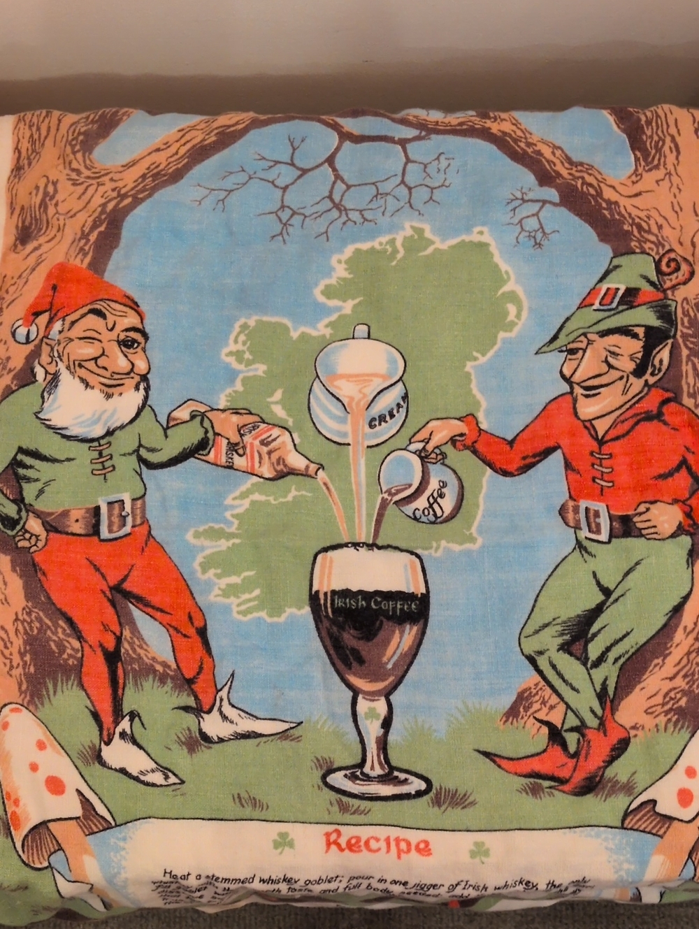 ✨ 4/$15 Vintage Linen Irish Coffee Holiday Tea Towel
